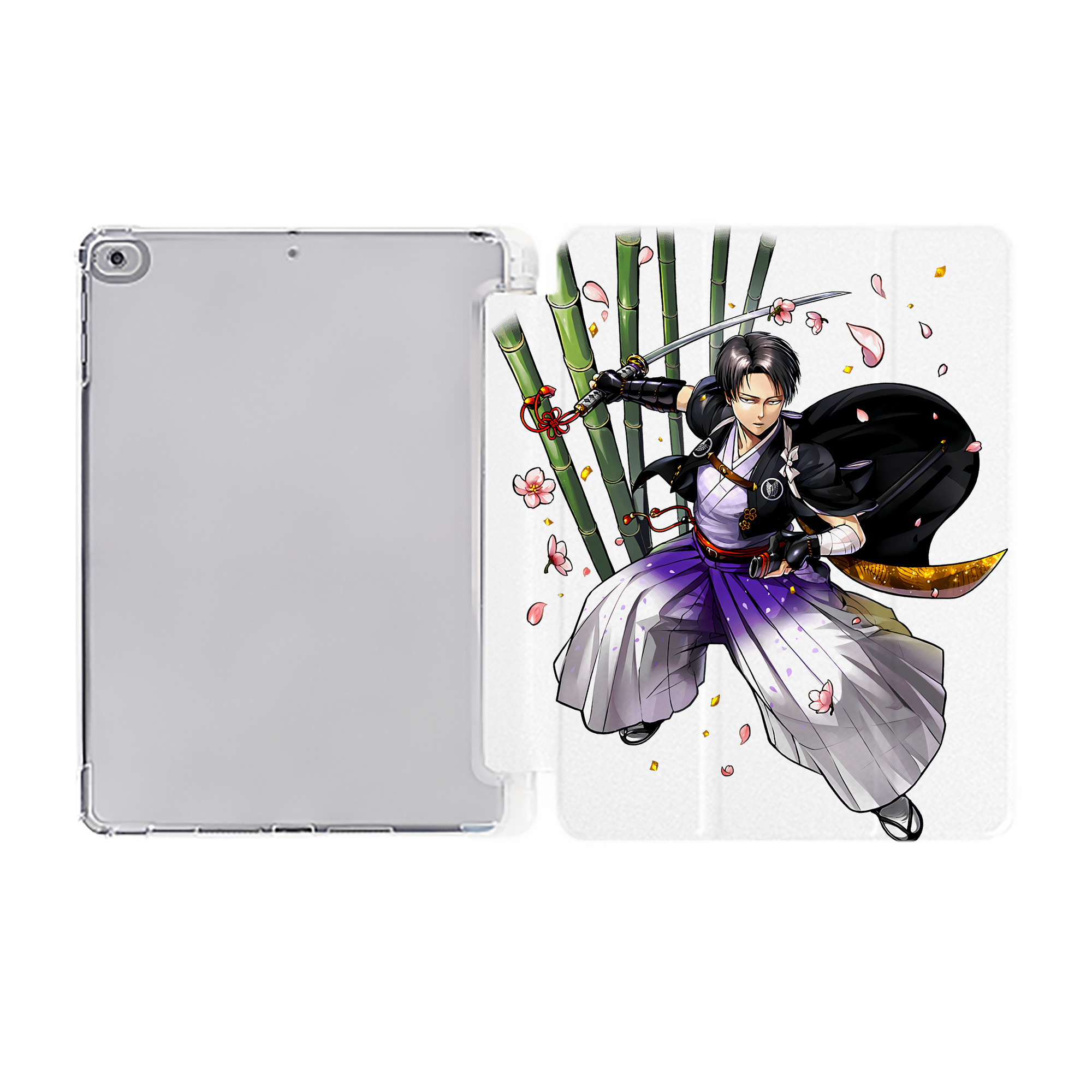 （画像用） 進撃の巨人 リヴァイ·アッカーマン Attack on Titan Levi Ackerman IPad ケース ペン収納付き 三つ折りスタンド PUレザー×シリコン 対応機種9.5/10.5/10.9インチ